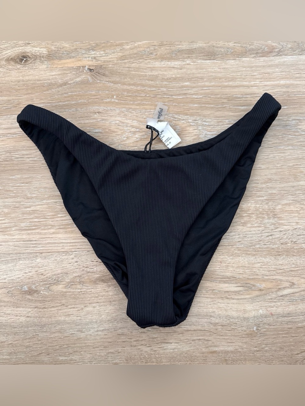 Summerful Black Ribbed Bikini Bottom M